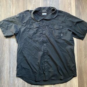 Columbia Omniwick Black Casual Lightweight Short Sleeve Button Down Shirt 2XL